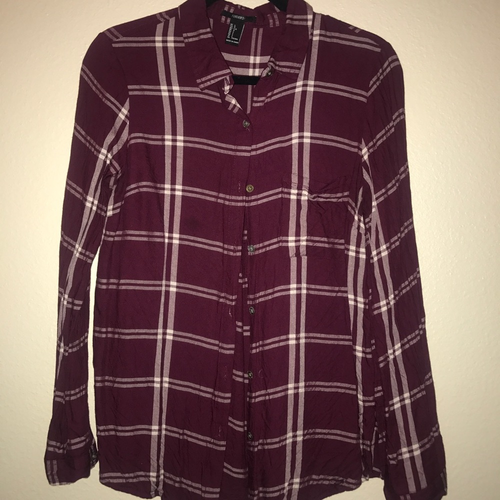 Burgundy oversized flannel